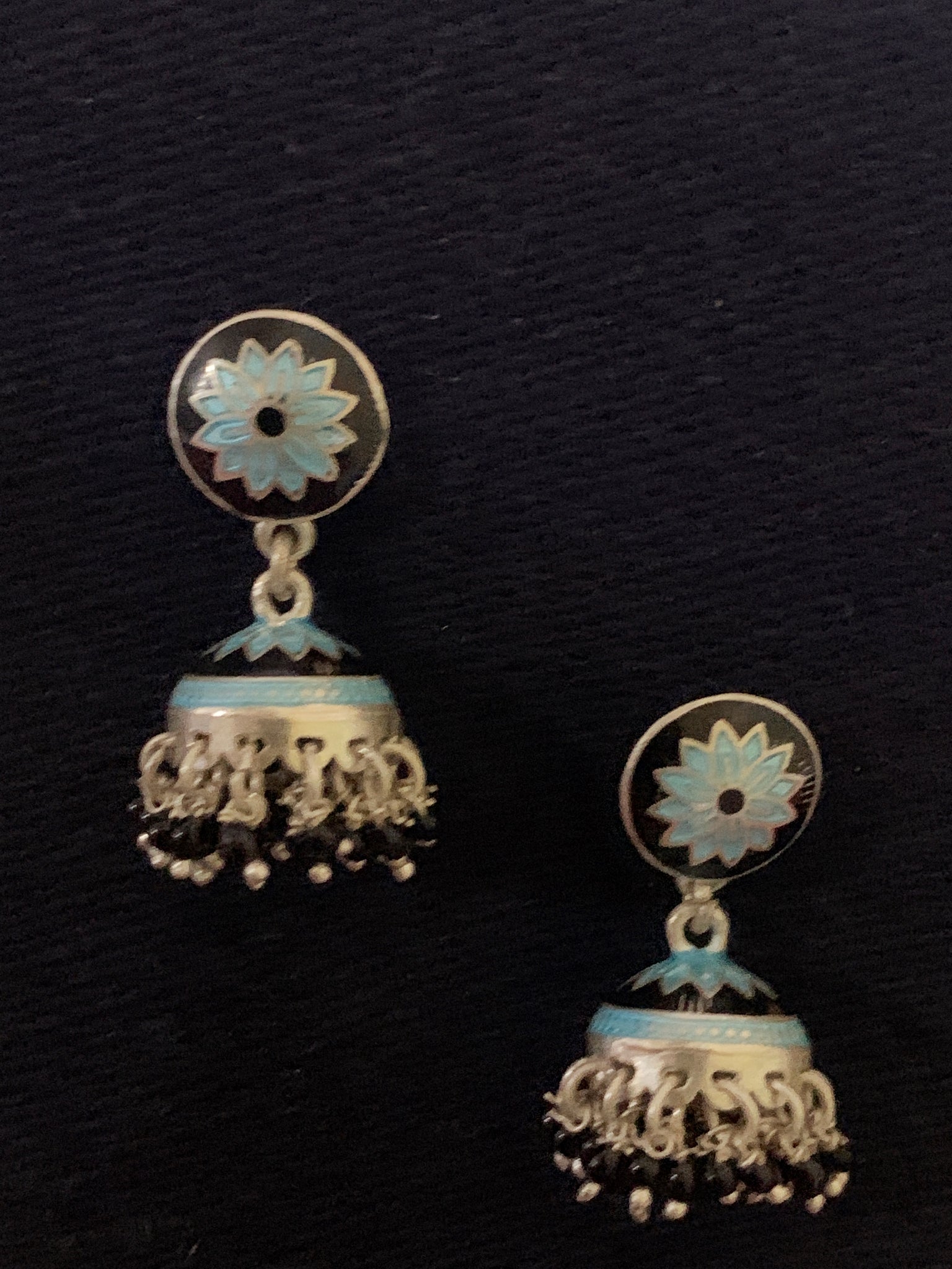 Blue Black Small Jhumka