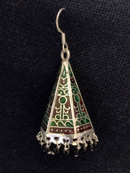 Green Brown Cone Jhumka