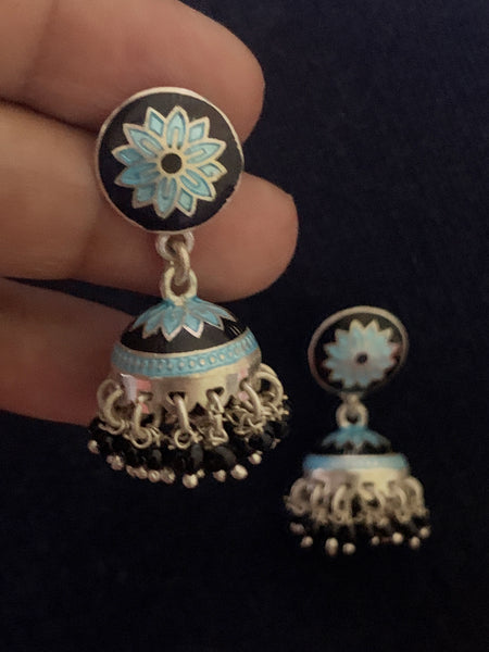 Blue Black Small Jhumka