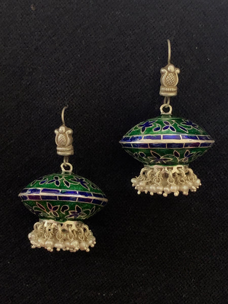 Green Blue Dome Jhumka