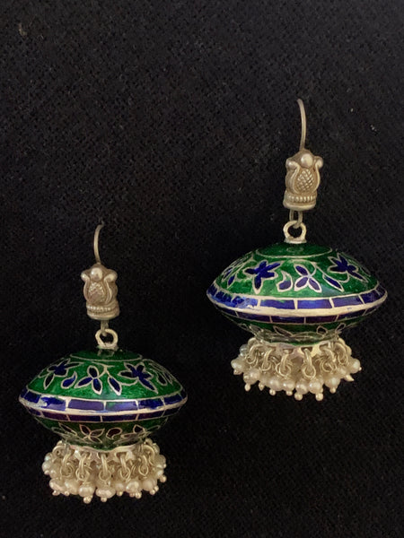 Green Blue Dome Jhumka