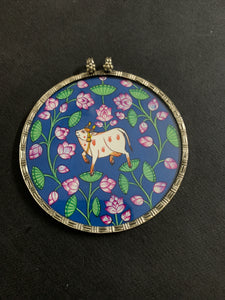 Hand Painted Pichwai Silver Pendant