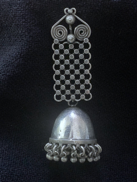 Silver Jali Top Jhumka