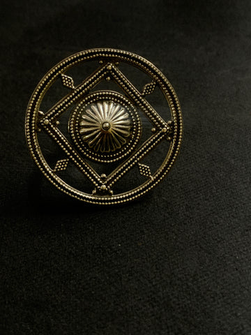 Silver Geometric Finger Ring