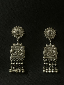 Silver Beaded Danglers