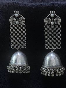 Silver Jali Top Jhumka