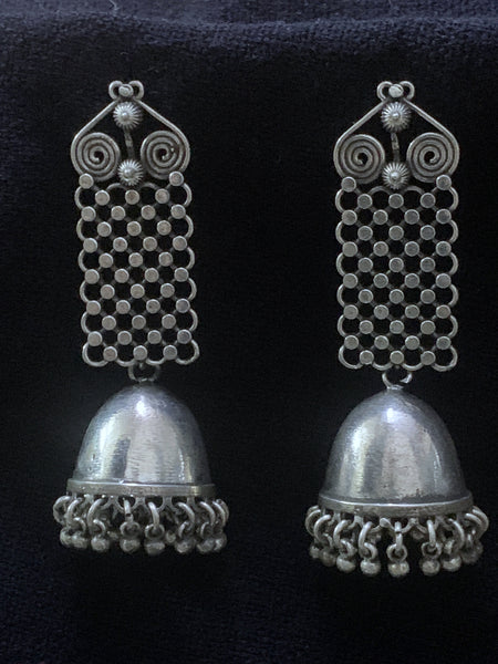 Silver Jali Top Jhumka