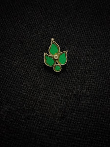 3 Leaf Coloured Glass Nosepin