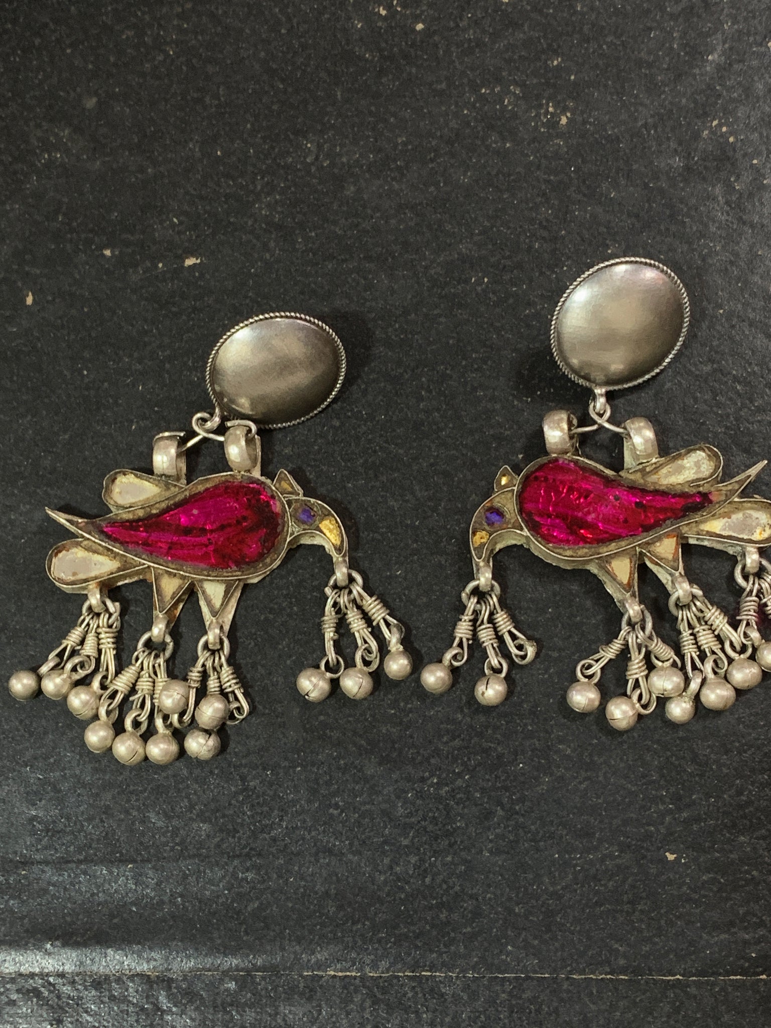 Vintage Glass Hawk Earrings