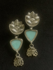 Turquoise Vintage Glass Earrings