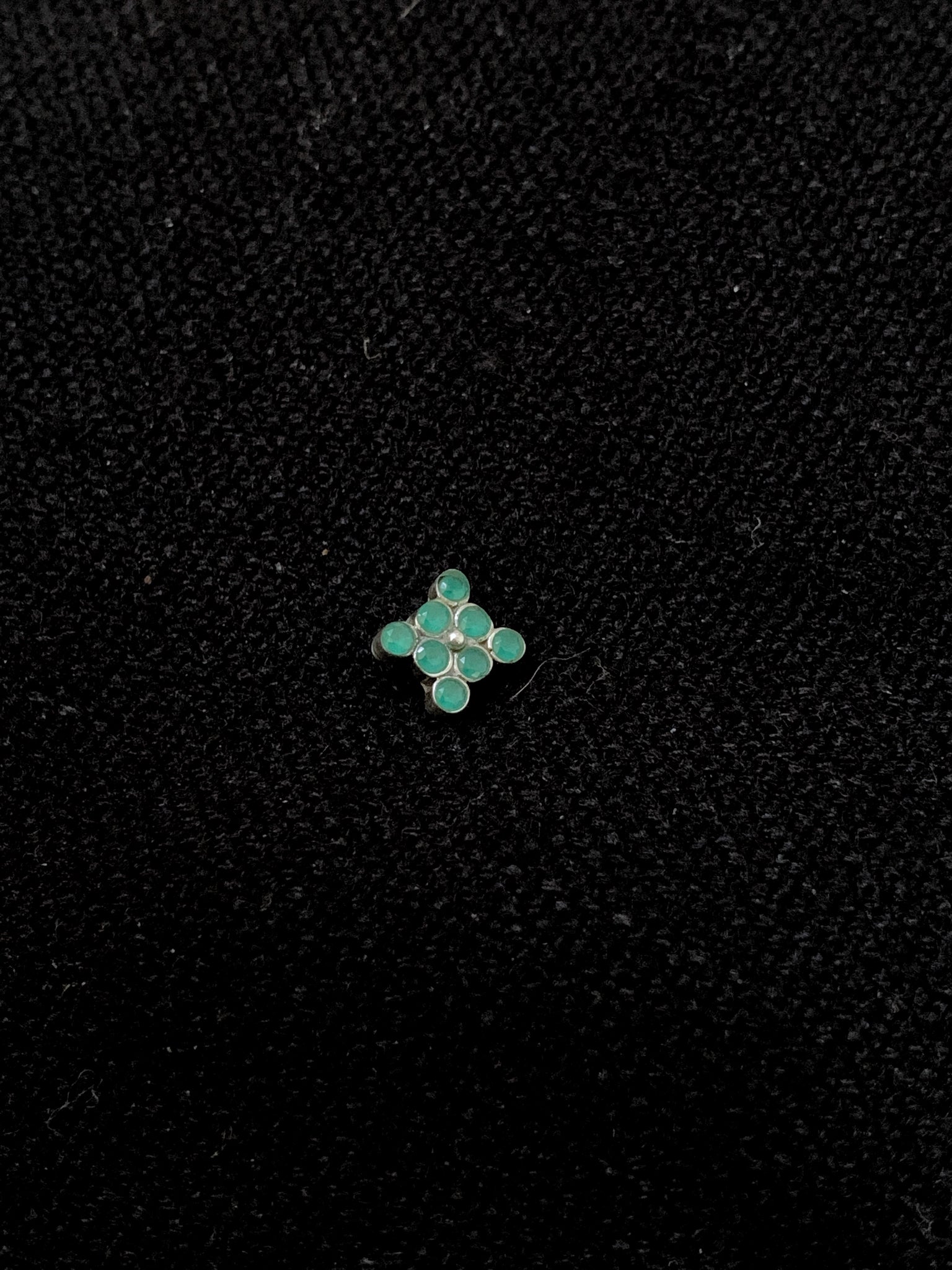 Multi Stone Silver Nosepin