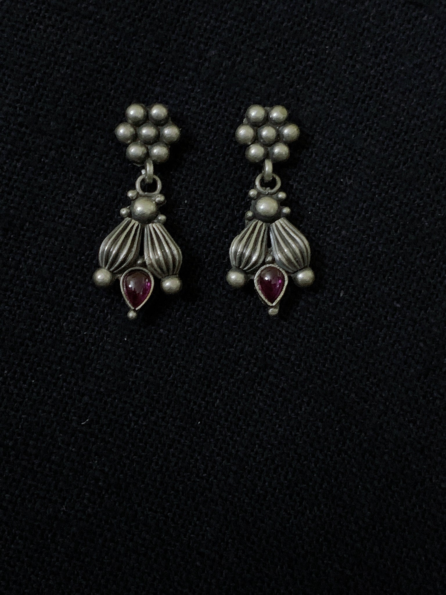 Silver Small Daily Wear Spinel Earrings