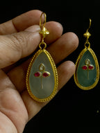 Jade Silver Kundan Earrings