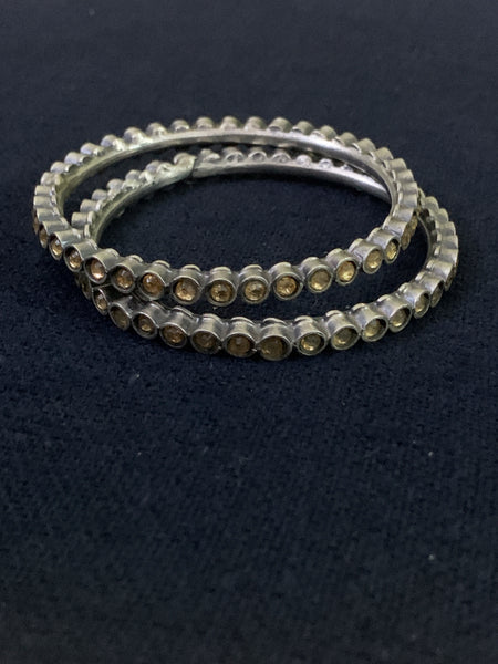 Silver with Glass Bangles