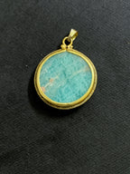 Gold polished Amazonite Pendant