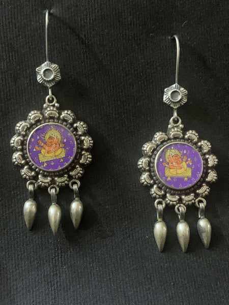 Painted Silver Danglers