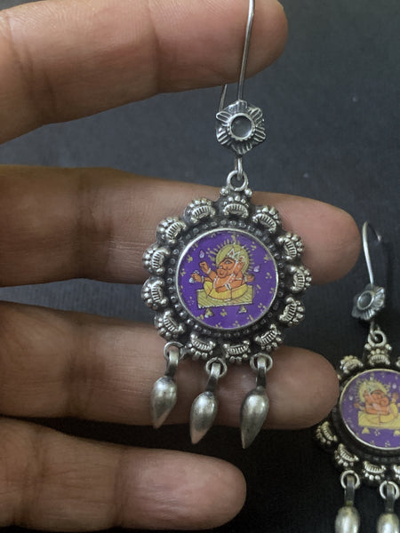 Painted Silver Danglers