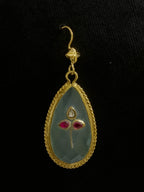 Jade Silver Kundan Earrings