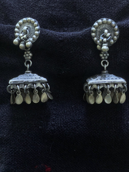 Silver Square Jhumka