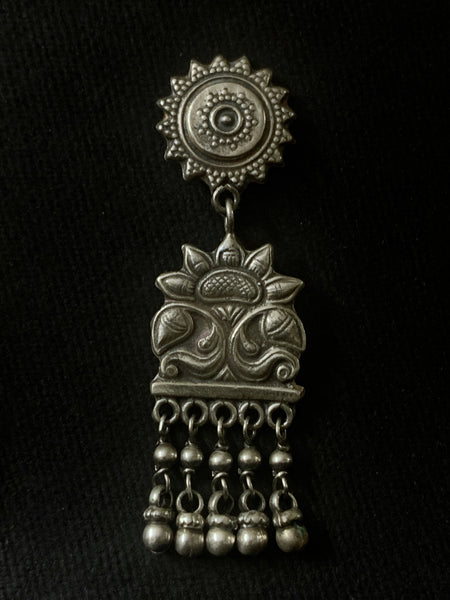 Silver Beaded Danglers