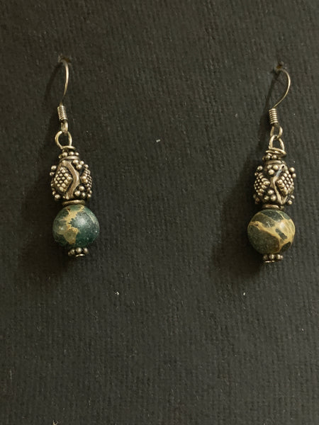 Silver Beaded Earrings