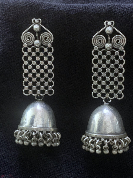 Silver Jali Top Jhumka